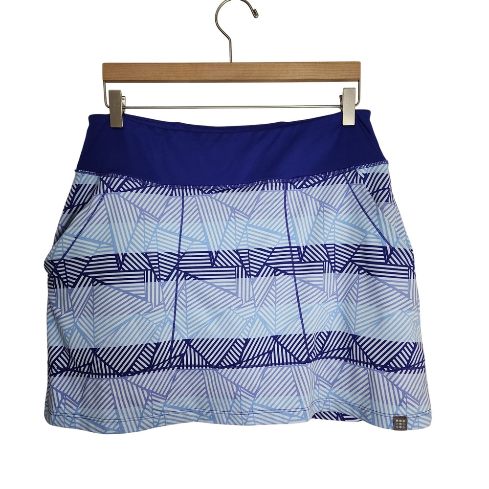Title Nine Skort Women M Blue Geometric Print Active Tennis Skirt RN121896